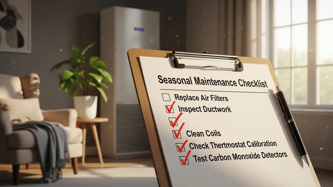 Seasonal HVAC Maintenance Checklist for Peak Performance 2 Seasonal HVAC maintenance checklist with tasks for home comfort and efficiency